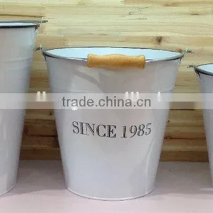 White Bucket With Black Rim thumbnail-1