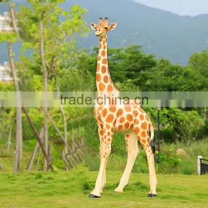Promotion Wholesale Fiberglass Giraffe Animal Resin Sculptures thumbnail-3