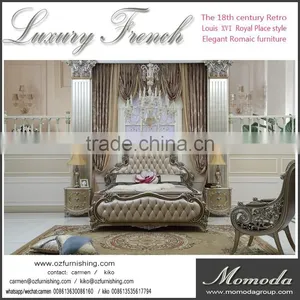 CB41Antique Royal Rococo Black Silver Glossy Neoclassic French High End Elegant Bedroom Furniture Set thumbnail-3
