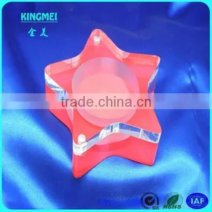 New Crystal Acrylic Ring Display Block Acrylic Jewellery Ring Stand Pink Acrylic Jewelry Display Block thumbnail-1