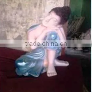 Antique Polyresin Sitting Buddha Statue thumbnail-1