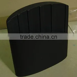 Black 5- Slots Solid Wood Knife Block, Stand, Holder, Black Lacquer Coated, Size: 22x22x6CM thumbnail-1
