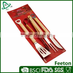 4pcs Hot Sale Stainless Steel Bbq Tools Set With Bottle Oppener thumbnail-1