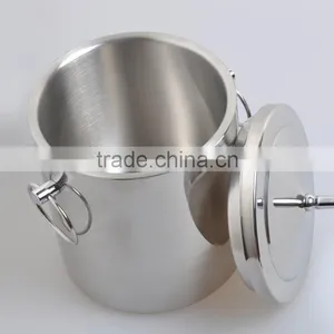 FDA Cetification Stainless Vacuum Larger Ice Bucket With Lid thumbnail-1