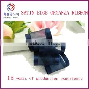 Blue Satin Edge Organza Ribbon thumbnail-1