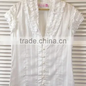 2014 Solid Color Women Cotton Shirts thumbnail-1