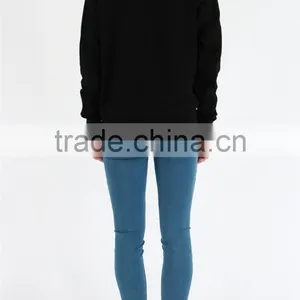 Cheap Blank Pullover Black Plain Wholesale Crewneck Sweatshirt thumbnail-3