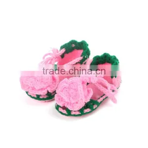 Summer Fashion Flower Hand Made Crochet Baby Toddler Shoes thumbnail-1