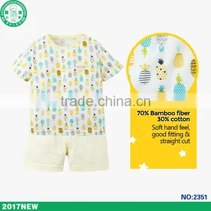 Wholesale Soft Touch Bamboo Fiber Baby Sleepsuit Children Pajamas for Summer thumbnail-4