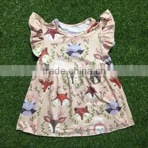 2017summer Outfit Girls Tunic Clothing Wholesale Ruffle Dress Kids Clothing Baby Clothes thumbnail-3