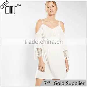 Summer Chic Lace Hemmed Hot Selling Cold Shoulder Dresses for Pregnant Women thumbnail-1