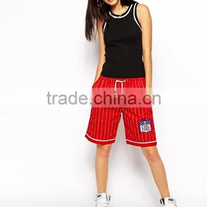 Criminal Damage Longline Shorts With Pinstripe Matching Set thumbnail-1