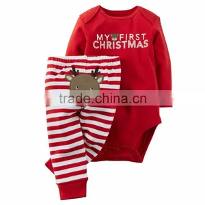 Sunshineangel 2015 Red Stripe New Christmas Cotton Baby Girls Romper Suits thumbnail-1