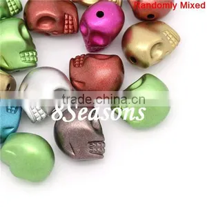 Mixed Halloween Skull Acrylic Spacer Beads 13mm x 11mm thumbnail-1