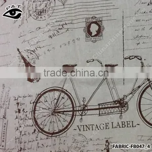 Wholesale Linen Fabric Bicycle Pattern Fabric for Household thumbnail-5