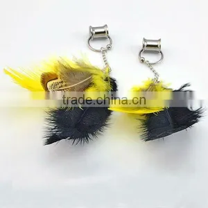 316L Steel Attractive Feather Pandent Ear Tunnel Body Piercing Jewelry thumbnail-1