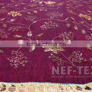 BORDER DESIGN EMBROIDERED SAREES thumbnail-1