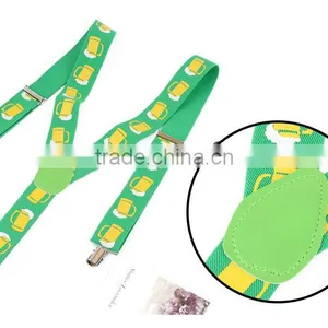 Women's/Men's Adjustable Clip-on Unisex 3.5cm Suspenders Green Yellow Deutsch Wein Und Bier-Festivals 2016 thumbnail-4
