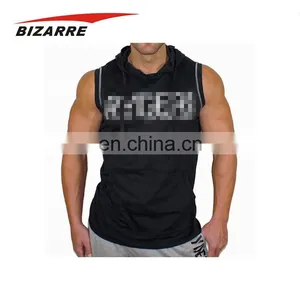 Manufacturing Dry Wicking Customized Logo Sleeveless Bodybuilding Hoodie thumbnail-3