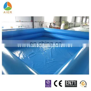 Double Layers Materials Squate Blue and Orange Color Inflatable Swimming Pool With CE Certificate thumbnail-1