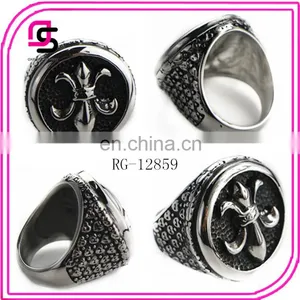 2014 Fashion Stainless Steel Rings With Pattern Design thumbnail-1