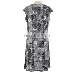 Black/White Floral Drawing Senior Women Dress Wear Guangzhou OEM thumbnail-2