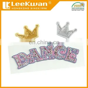 Mouse Over Image to Zoom Pink Fuchsia Blue Dance Embroidery Applique Patch , Queen Silver Sequins thumbnail-1