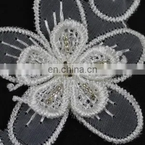 100%polyester Beaded Flower Lace Trim for Decorative thumbnail-3