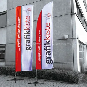 Free Design Custom Advertising Rectangle Flying Windchasers Large Flags With Ground Spike thumbnail-1