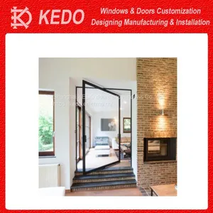 Simple Front Design Security Metal Aluminum Pivot Door Design thumbnail-5