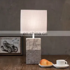 Creative Design Cuboid Pillar Vintage Embossed Luxury Table Light Custom White Desk Lamp for Home Decor thumbnail-5