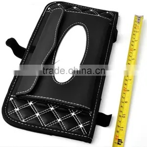 New Double-Deck Auto Car Visor CD/DVD Bag Storage Holder/Tissue Bag,Red+Black thumbnail-3