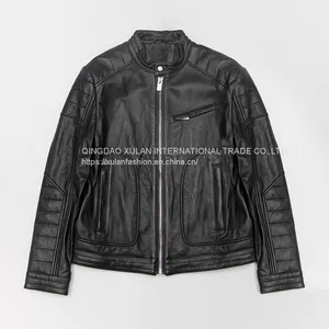 2021 NEW FASHION STYLE MEN'S GENUINE LEATHER JACKET OUTERWEAR MOTORCYCLE JACKET thumbnail-1