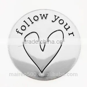 Custom Design 22.5mm Follow Your Heart Locket Stamped Plates thumbnail-1