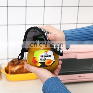 Promotional Cheap Outdoor BBQ Kitchen Grill Oven Mittens Long Double Cotton Silicone Oven Mitts Cooking Heat Resistant Gloves thumbnail-3
