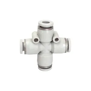 PZA 4mm/6mm/8mm/10mm/12mm/16mm 4 Way Cross Connector Pneumatic Hose Quick Fitting thumbnail-4