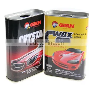 473ml Square Car Wax Tin Metal Box Liquid Product Containers thumbnail-1