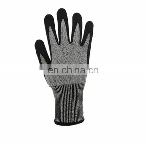 Palm Dipped Guantes Cut Gloves EN388 4343 HPPE Sandy Nitrile Flexible, Cut Resistant 1 Pair in 1 Pp Bag, 100pairs in 1 Carton thumbnail-2