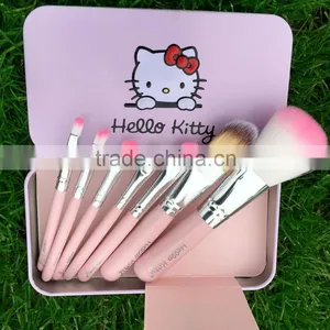 Hot Sell 7 Pcs Cute Pink Hello Kitty Foundation Makeup Brushes,Factory Supply Makeup Brush Set thumbnail-6