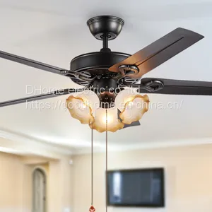 Retro Five Leaf Strong Wind Bedroom Lamp/Ceiling Fan Lamp/Iron Leaf（Wechat:13510231336） thumbnail-3