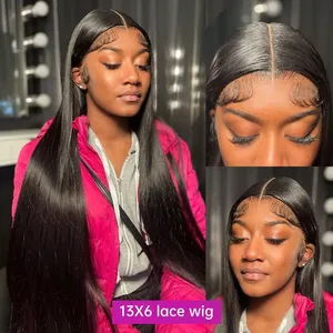 200% Straight Transparent Human Hair Wig 13x6 Lace Front Wigs 13x4 Lace Frontal Wig 5x5 Glueless Preplucked Wigs thumbnail-1