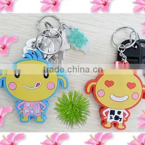 Double Sides Logo Soft Pvc Keychain, Plastic Fill Keychain Keyrings thumbnail-1