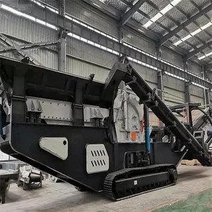 Small Tracked Mobile Stone Crusher, River Pebble Construction Waste Crushing Station, Mobile Stone Crushing Truck thumbnail-4