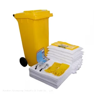 120 Litre Wheeled Bin Oil Spill Kit For Warehouse Oil Leakage thumbnail-2