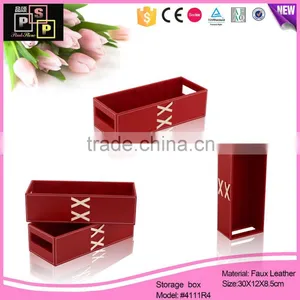 Whloesale Toy Storage Organizer Multipurpose Leather Storage Box thumbnail-1