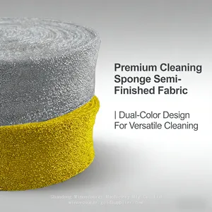 Factory Bulk Semi-Finished Mesh Sponge Cloth Roll Shiny Silver Thread Dish Cleaning Scourer Raw Material thumbnail-4