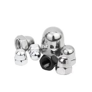 High Type DIN 1587 Domed Cap Nuts Steel Brass M6-M24 Thread Protectors thumbnail-1