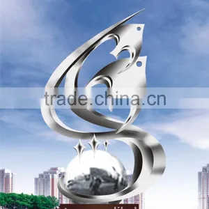 Stainless Steel Sculpture Metal Garden Art Modern Outdoor Matte Large Metal Garden thumbnail-2