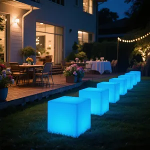 Modern Style Rechargeable LED Cube Bar Chair Plastic Light-Up Furniture Durable & Eco-Friendly for Outdoor Hotels Home Bars thumbnail-4
