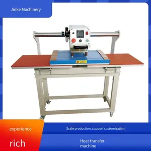 Jinke Machinery Sliding-up Hydraulic Double-station Heat Transfer Machine b, Suitable for Mass Production of Brightly-colored Products thumbnail-2